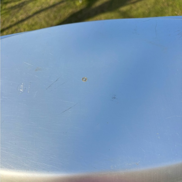 Vintage Mirro Medallion Serving Tray MCM Aluminum & Teak 1950s 1960s Atomic - Picture 9 of 14